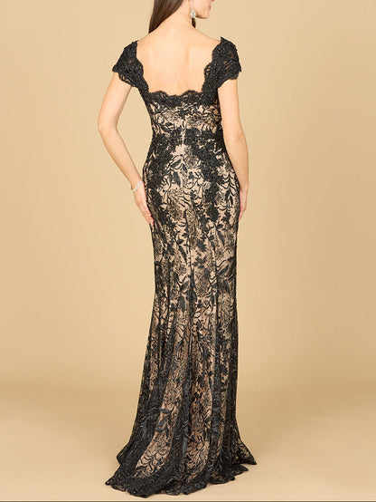 Fitted Lace Mermaid Gown by Lara New York