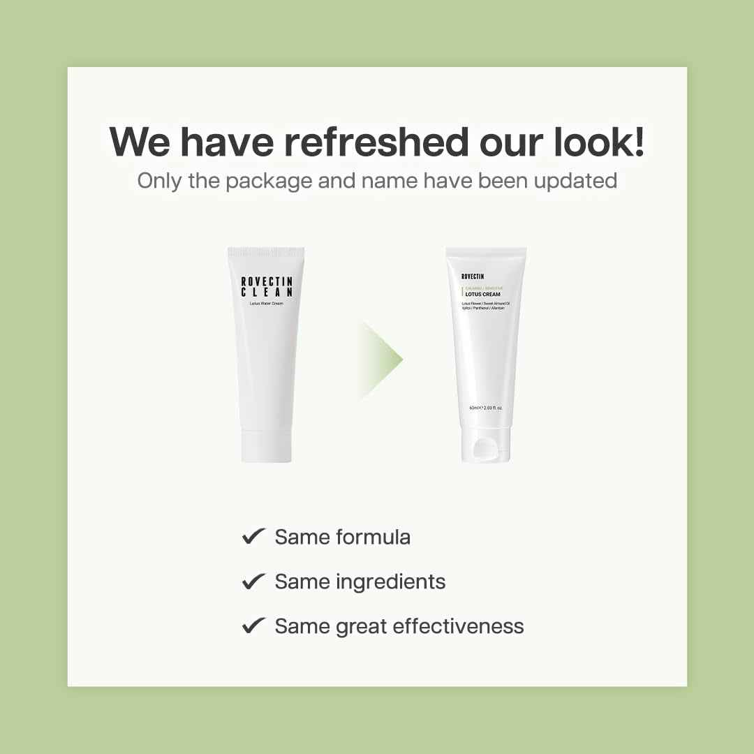 Calming Lotus Water Cream - Lightweight Moisturizer Face Cream for Oily, Combination Skin | 75% Lotus Water Extract for Skin Purifying, Anti-Aging | Vegan Korean Skincare (2.1 Fl.Oz, 60Ml)