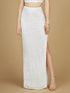 Long Side-Slit Beaded Skirt by Lara New York