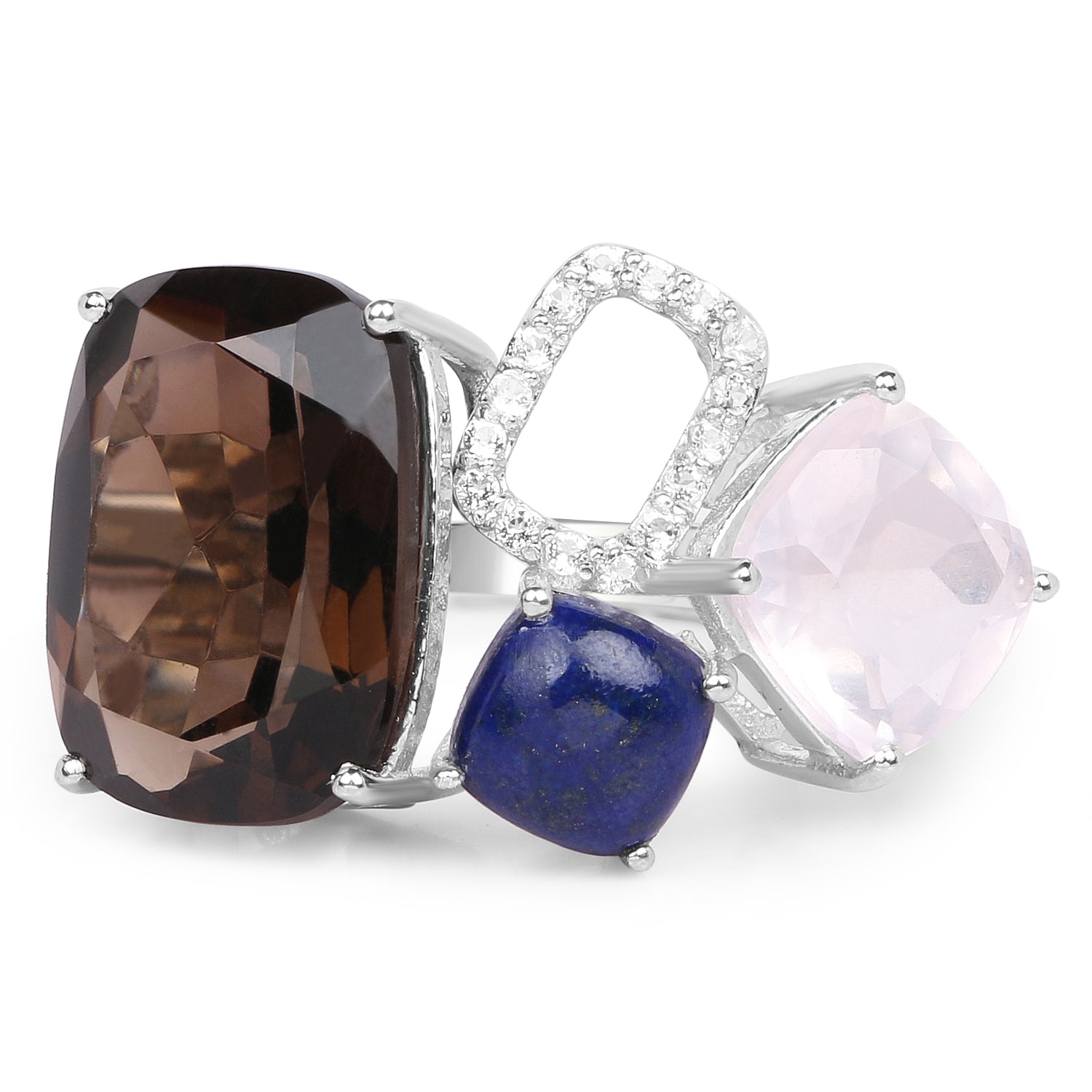 7.51 Carat Genuine Multi Stone .925 Sterling Silver Ring by Bids.com