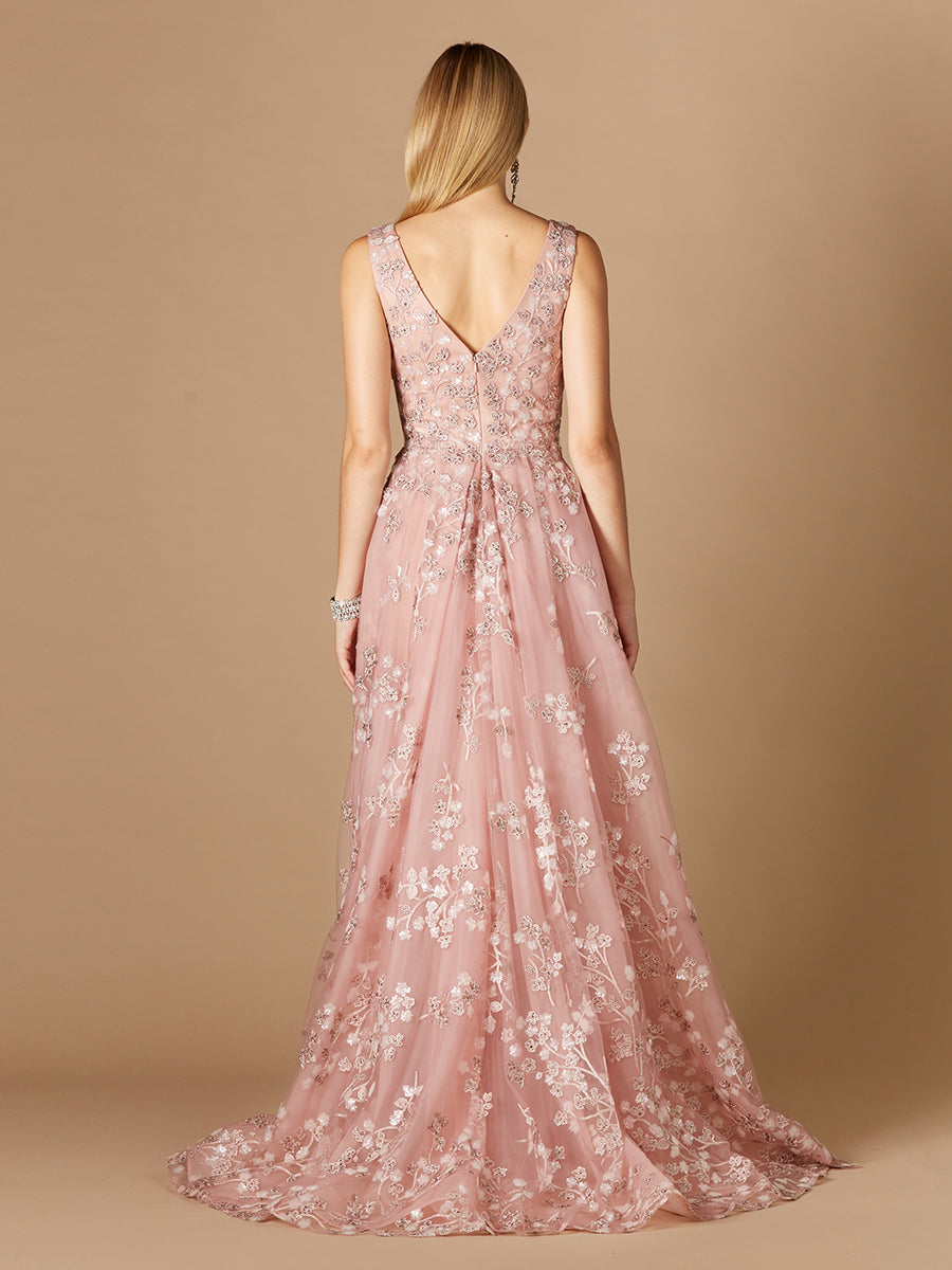 Floral Applique Overskirt Dress by Lara New York