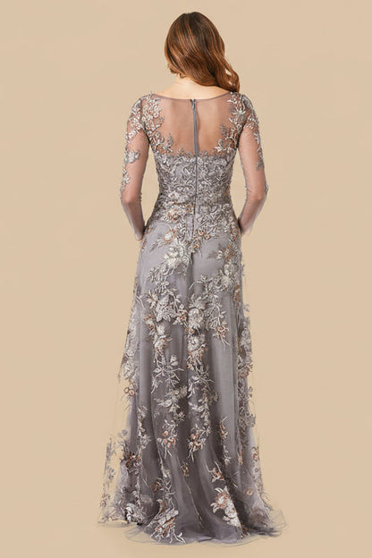 Long Sleeve Modest Lace Gown by Lara New York