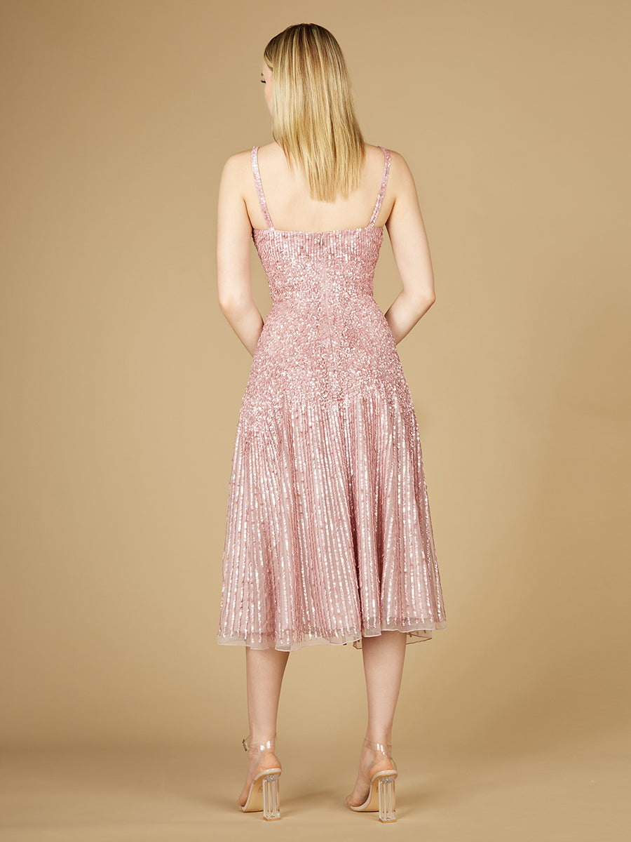 Flowing, Sequin Midi Dress by Lara New York