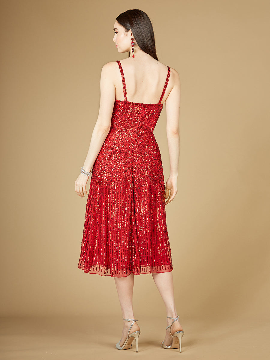Flowing, Sequin Midi Dress by Lara New York