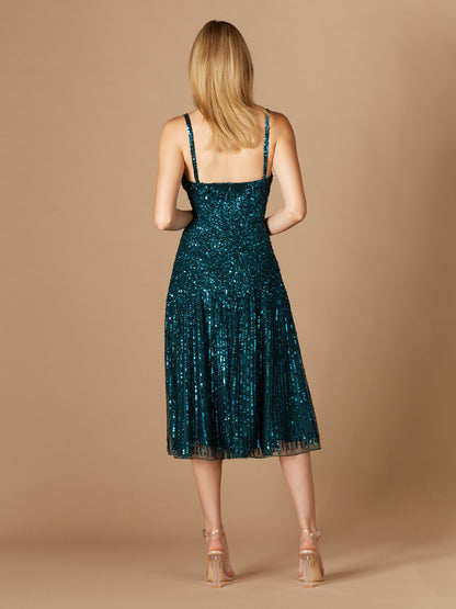 Flowing, Sequin Midi Dress by Lara New York