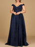 Tonal Beaded Off Shoulder Ballgown by Lara New York