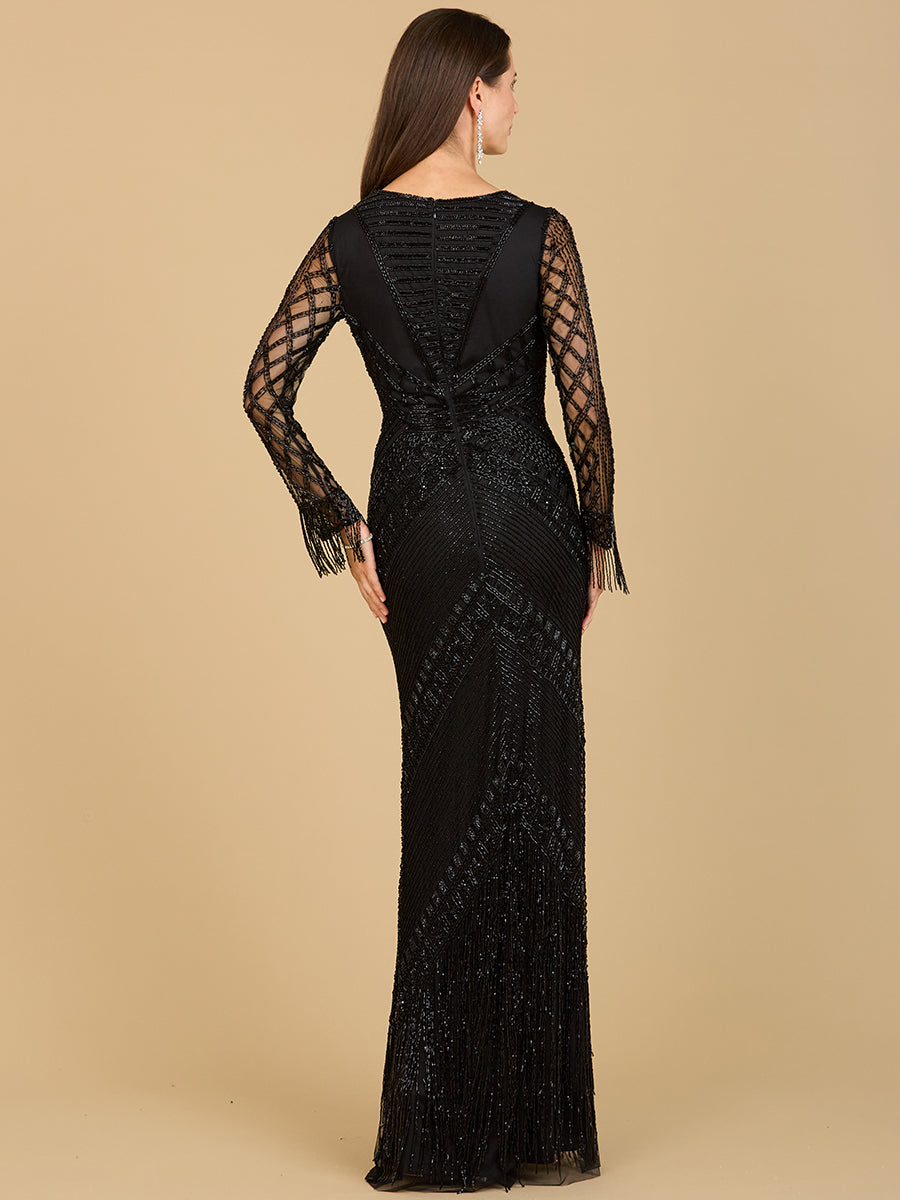 Long Sleeve Fringe Dress by Lara New York