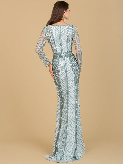 Long Sleeve Beaded Dress by Lara New York