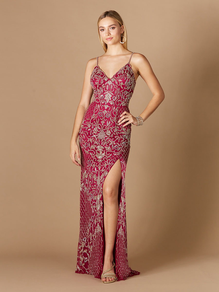 Beaded Tank Dress with Slit - OUTLET by Lara New York