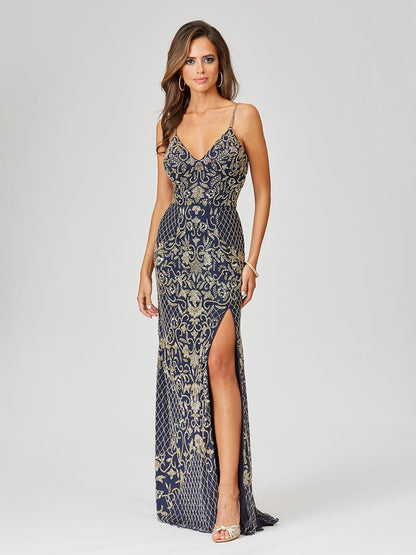 Beaded Tank Dress with Slit - OUTLET by Lara New York