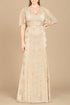 Lara 29397 - Cape Sleeve V-Neck Beaded Gown - OUTLET by Lara New York
