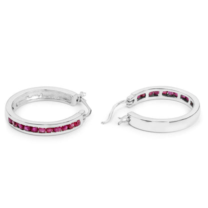 0.99 Carat Genuine Ruby .925 Sterling Silver Earrings  DestGlow