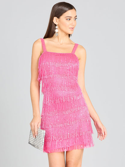 Lara 29488 - Beaded Fringe Cocktail Dress by Lara New York