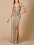 Lara 29499 - Embellished Long Dress with Thigh High Slit by Lara New York