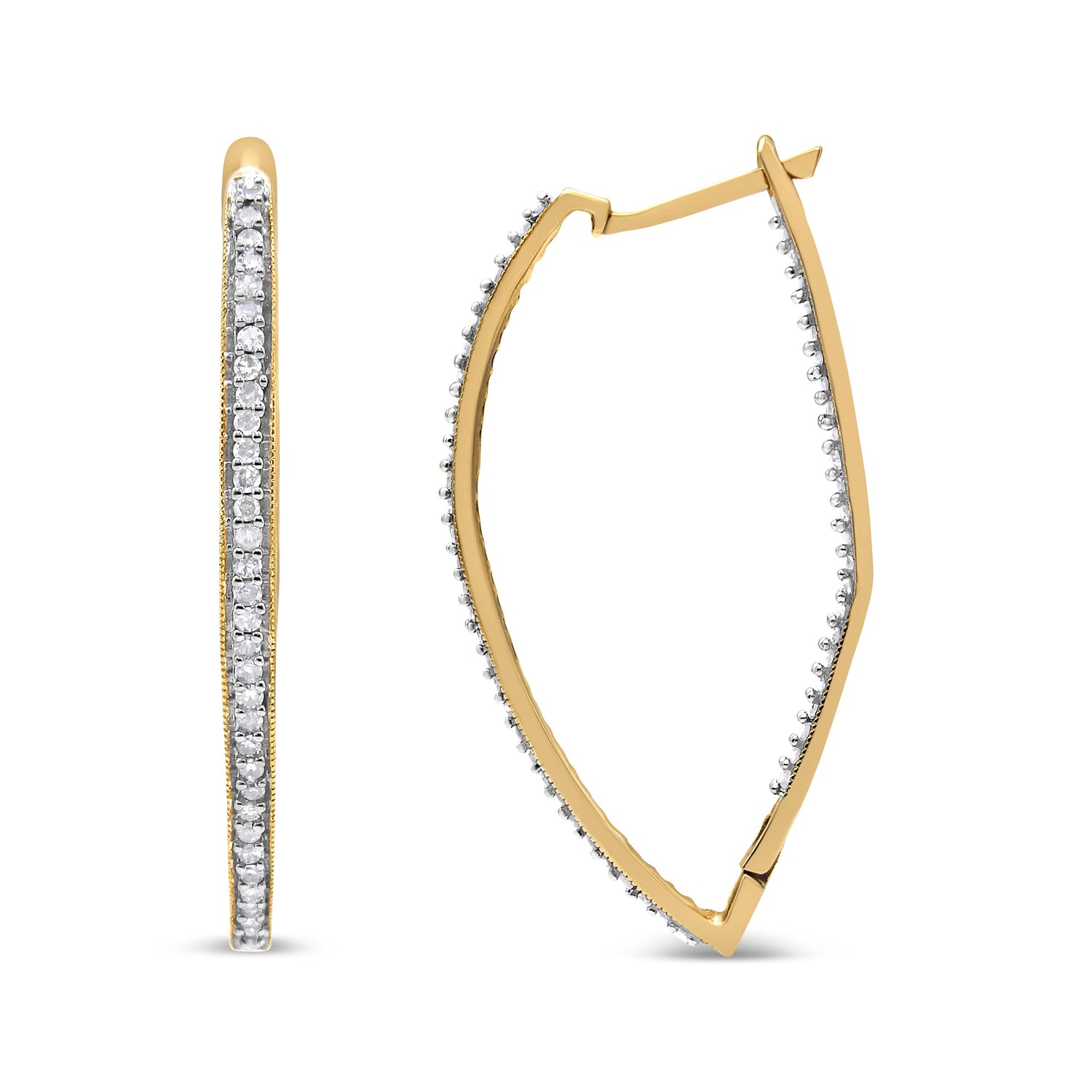 10k Yellow Gold Round Cut Diamond Earrings (1 cttw, I-J Color, I2-I3 Clarity) by Bids.com
