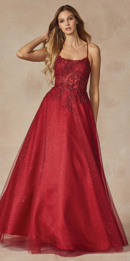 Juliet 295 Floor Length Leaf Lace Gown Corset Bodice Prom Gown by DiscountDressShop