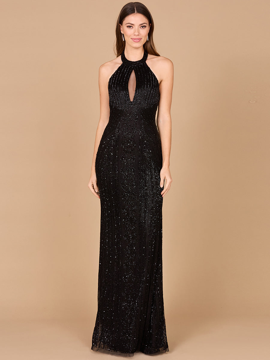 Halter Neck Dress with Keyhole by Lara New York