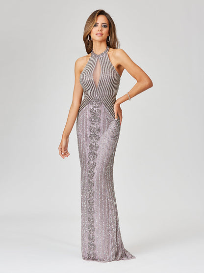 Halter Neck Dress with Keyhole by Lara New York