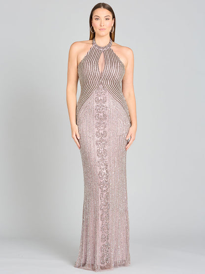 Halter Neck Dress with Keyhole by Lara New York