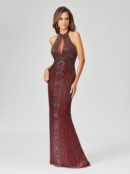Halter Neck Dress with Keyhole by Lara New York