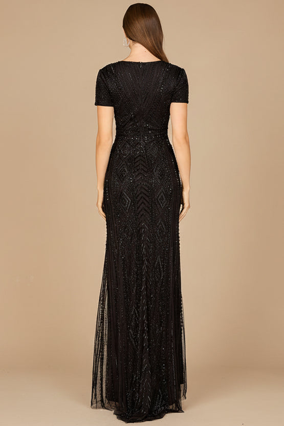 Lara 29606 - Closed Back, Cap Sleeve Dress by Lara New York