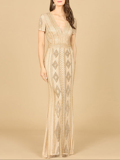 Lara 29606 - Closed Back, Cap Sleeve Dress by Lara New York