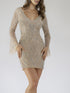 Lara 29608 - Bell Sleeves V Neck Cocktail Dress by Lara New York