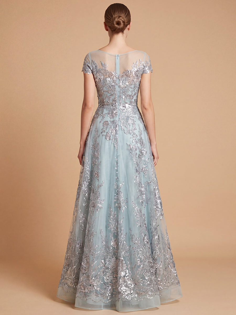 Lara 29619 - Beautiful Lace Applique A-line Ball Gown by Lara New York