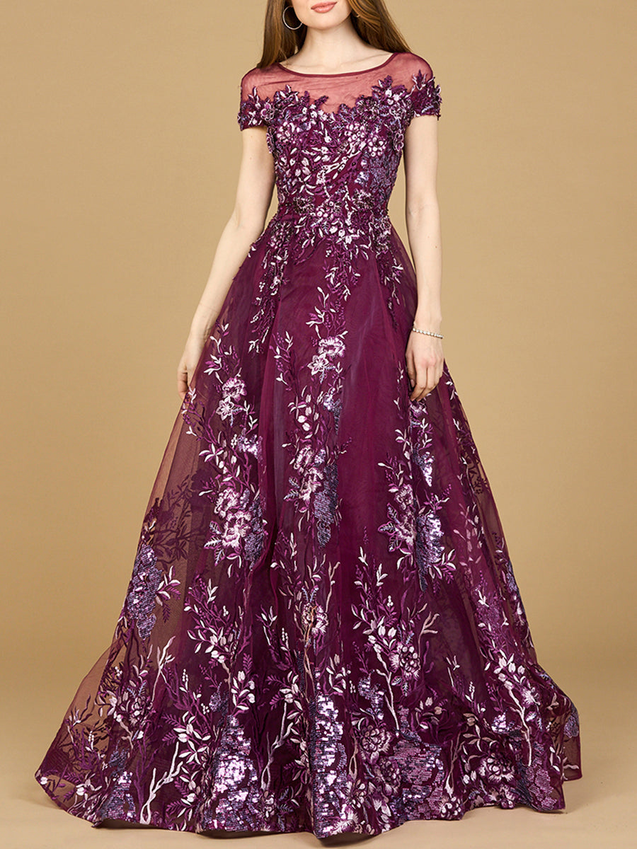 Lara 29619 - Beautiful Lace Applique A-line Ball Gown by Lara New York