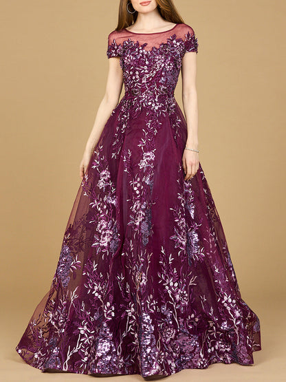Lara 29619 - Beautiful Lace Applique A-line Ball Gown by Lara New York