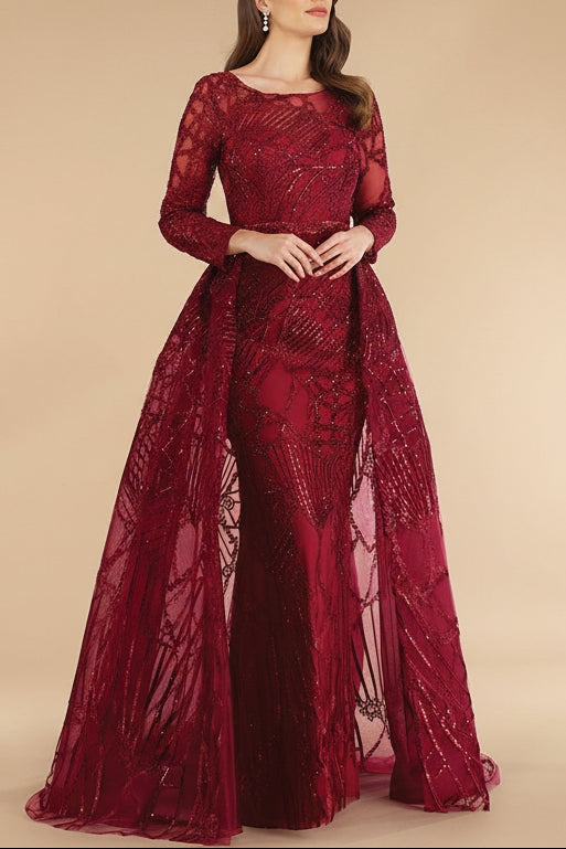 Lara 29633 - Gorgeous Overskirt Dress with Long Sleeves by Lara New York