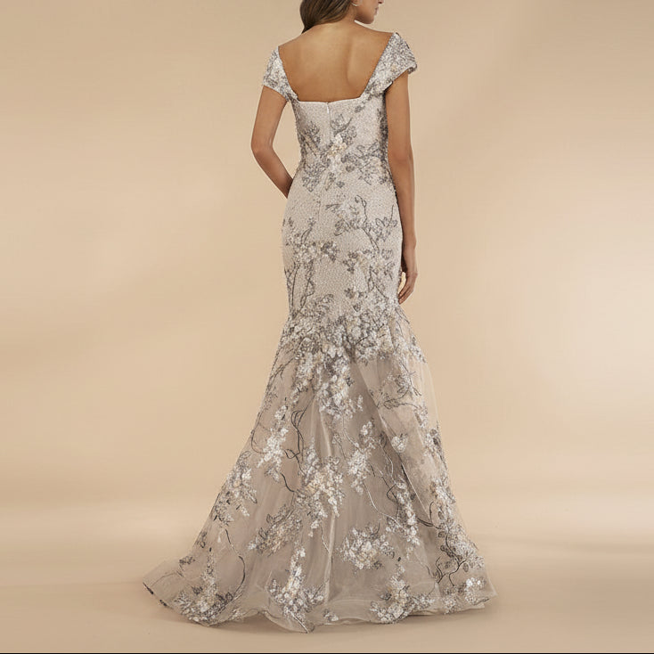 Lara 29642 - Cap Sleeve Mermaid Gown by Lara New York