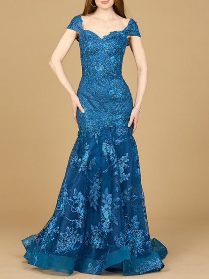 Lara 29642 - Cap Sleeve Mermaid Gown by Lara New York