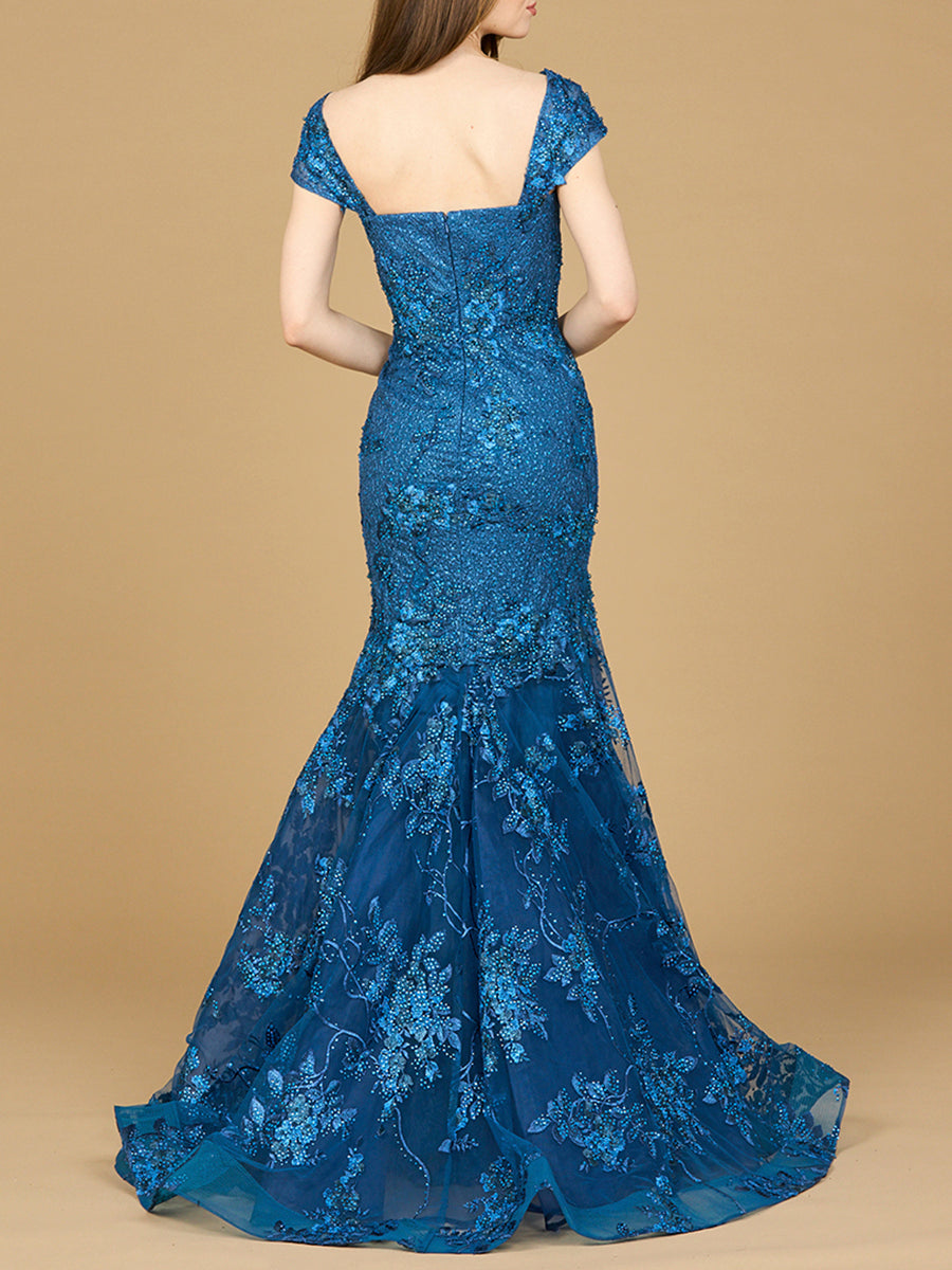 Lara 29642 - Cap Sleeve Mermaid Gown by Lara New York
