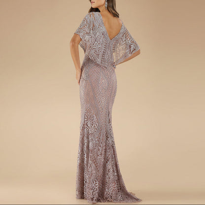 Lara 29673 - Cape Sleeve Mermaid Gown by Lara New York