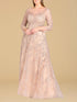 Lara 29677 - Illusion Neckline A-line Long Sleeves Gown by Lara New York