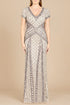 Lara 29746 - Beaded V-Neckline Dress with Cap Sleeves by Lara New York