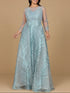 Lara 29761 - High Neck Sheer Long Sleeve Embellished Gown by Lara New York
