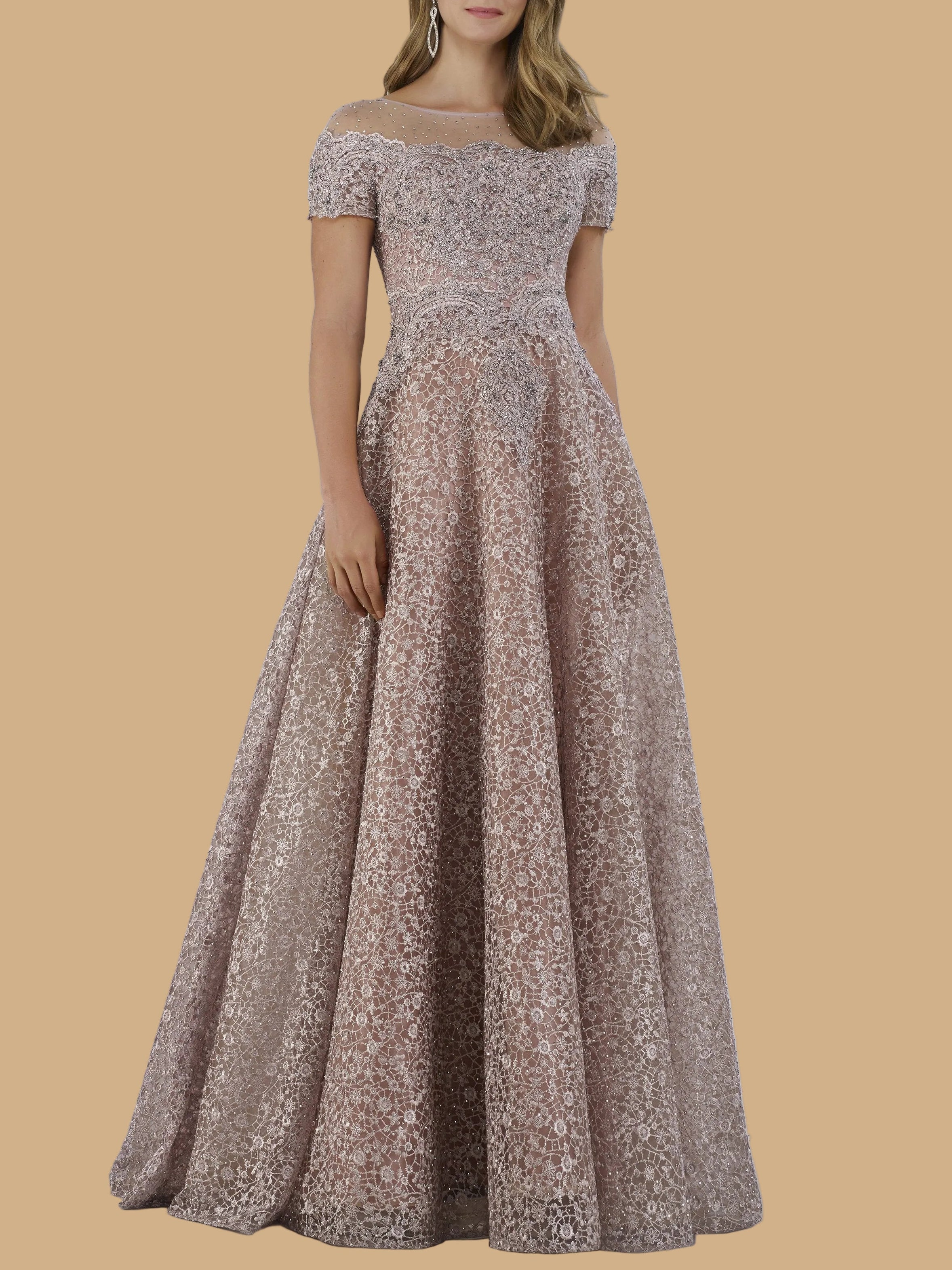 Sheer Off Shoulder Ball Gown | Lara 29765 by Lara New York