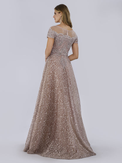Sheer Off Shoulder Ball Gown | Lara 29765 by Lara New York