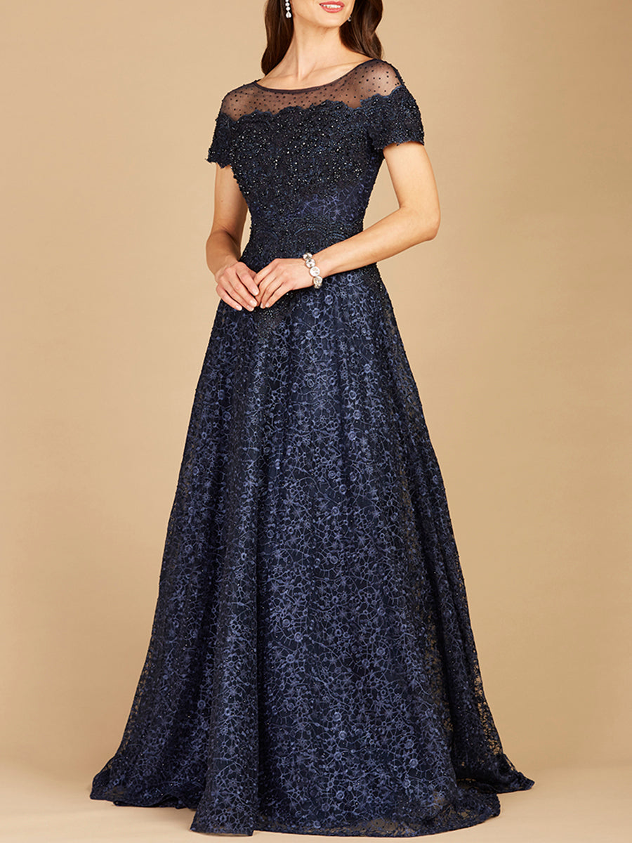 Sheer Off Shoulder Ball Gown | Lara 29765 by Lara New York