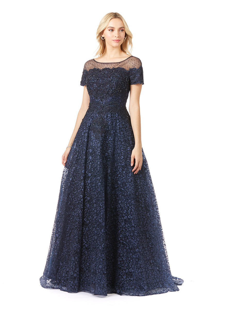 Sheer Off Shoulder Ball Gown | Lara 29765 by Lara New York