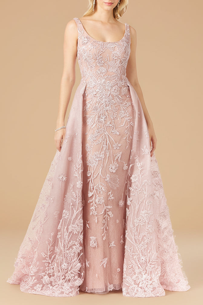Overskirt Lace Fitted Gown by Lara New York