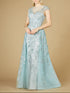 Lara 29798 - Floral Appliques high neck ball gown by Lara New York