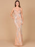 Lara Danika Floral Beaded Sheath Beaded Dress with Beaded Fringe by Lara New York