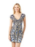 Lara 29909 - Beaded, V-neck Mini Dress by Lara New York
