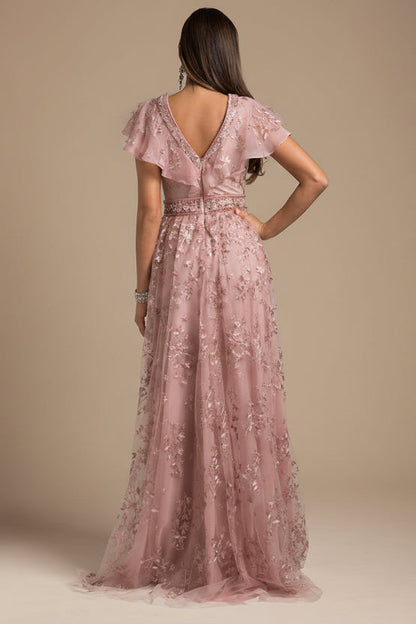 Lara 29966 - Lace, V-Neck Dress by Lara New York