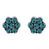 Sterling Silver Treated Blue Diamond Floral Stud Earrings (1 cttw, Blue Color, I2-I3 Clarity) by Bids.com