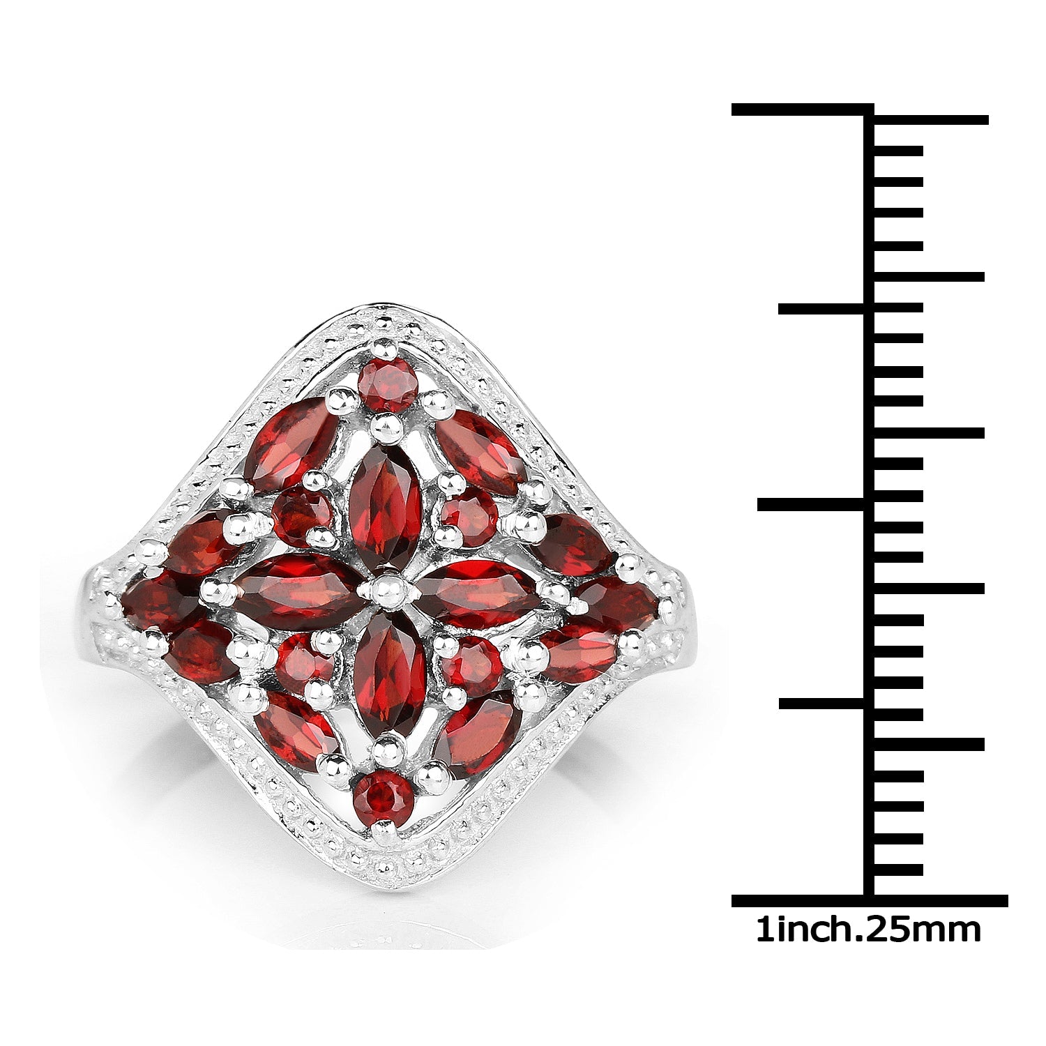 2.24 Carat Genuine Garnet .925 Sterling Silver Ring by Bids.com