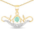 14K Yellow Gold Plated 0.62 Carat Genuine Emerald and White Topaz .925 Sterling Silver Pendant by Bids.com